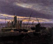 Caspar David Friedrich Boats in the Harbour at Evening china oil painting reproduction